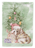 Bulldog, English Bulldog Puppy Christmas Presents and Tree Garden Flag Mailbox Decorative Yard Banner Outside Patio Artwork for Flower Beds, Garden Size, Multicolor