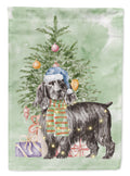 Cocker Spaniel English Black Christmas Presents and Tree Garden Flag Mailbox Decorative Yard Banner Outside Patio Artwork for Flower Beds, Garden Size, Multicolor