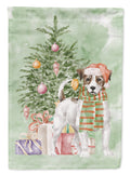 Jack Russell Terrier Smooth Christmas Presents and Tree Garden Flag Mailbox Decorative Yard Banner Outside Patio Artwork for Flower Beds, Garden Size, Multicolor