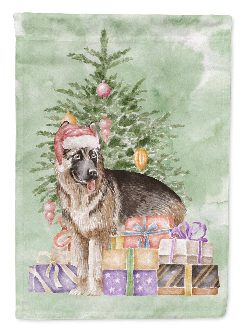 German Shepherd Christmas Presents and Tree Garden Flag Mailbox Decorative Yard Banner Outside Patio Artwork for Flower Beds, Garden Size, Multicolor