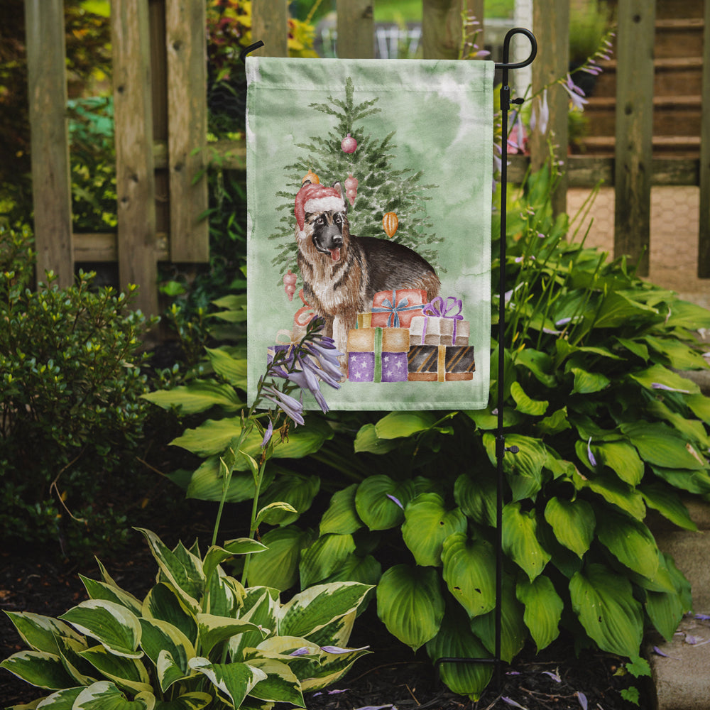 German Shepherd Christmas Presents and Tree Garden Flag Mailbox Decorative Yard Banner Outside Patio Artwork for Flower Beds, Garden Size, Multicolor