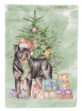 Rottweiler Christmas Presents and Tree Garden Flag Mailbox Decorative Yard Banner Outside Patio Artwork for Flower Beds, Garden Size, Multicolor