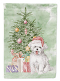 Bichon Frise Puppy Christmas Presents and Tree Garden Flag Mailbox Decorative Yard Banner Outside Patio Artwork for Flower Beds, Garden Size, Multicolor