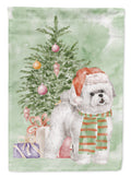 Bichon Frise Red Hat Christmas Presents and Tree Garden Flag Mailbox Decorative Yard Banner Outside Patio Artwork for Flower Beds, Garden Size, Multicolor