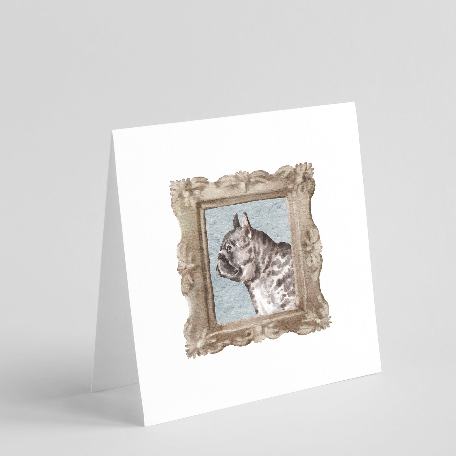 French Bulldog Black Side View Pretty as a Picture Square Greeting Cards and Envelopes Pack of 8 Blank Cards with Envelopes Blank Thank You Note Greeting Cards Stationery