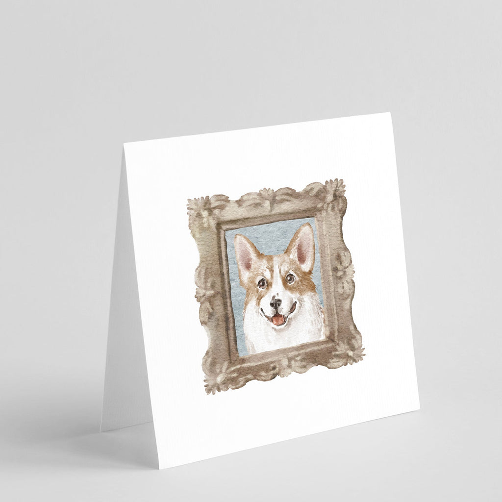 Corgi Red White Pretty as a Picture Square Greeting Cards and Envelopes Pack of 8 Blank Cards with Envelopes Blank Thank You Note Greeting Cards Stationery