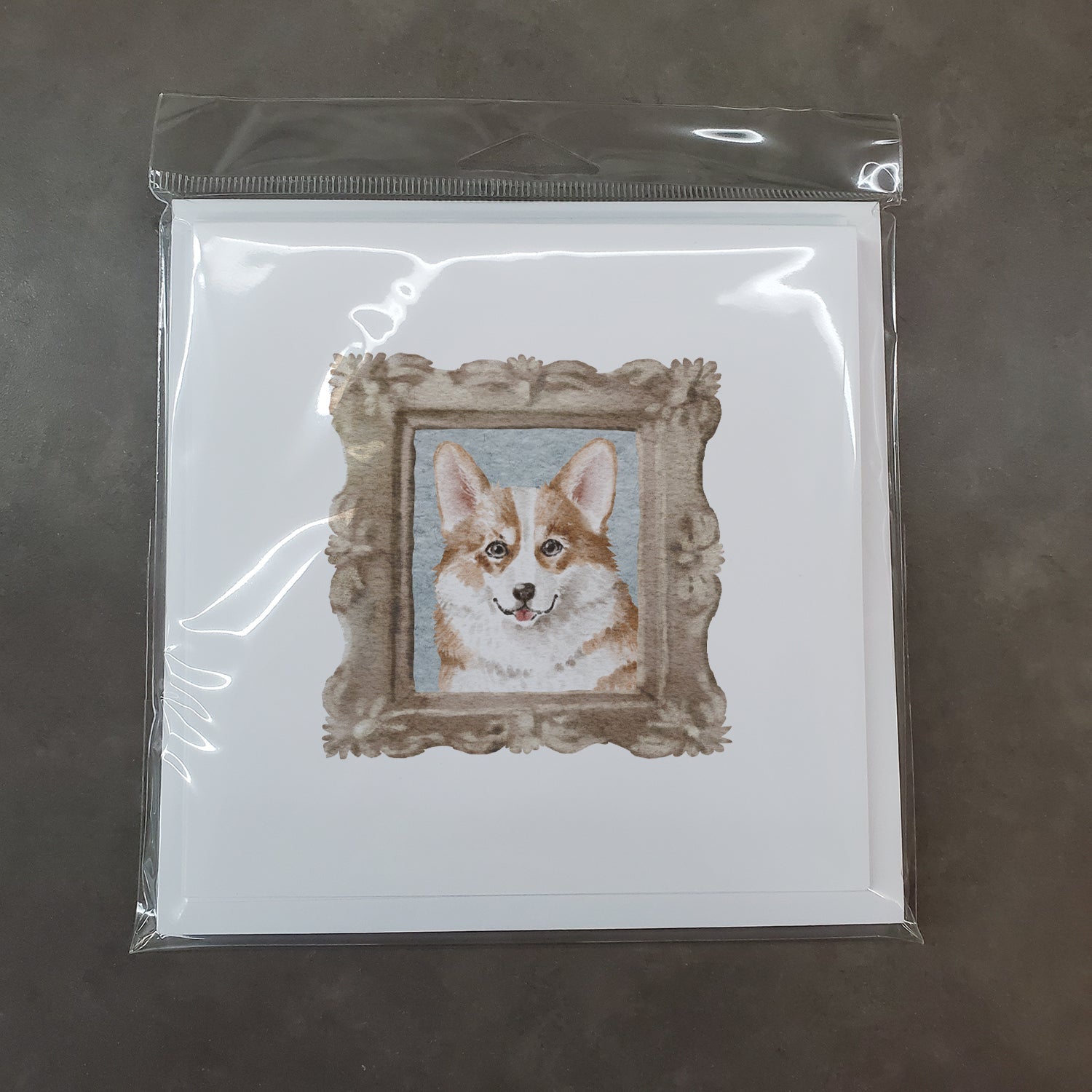 Corgi Red White Front View 2 Pretty as a Picture Square Greeting Cards and Envelopes Pack of 8 Blank Cards with Envelopes Blank Thank You Note Greeting Cards Stationery