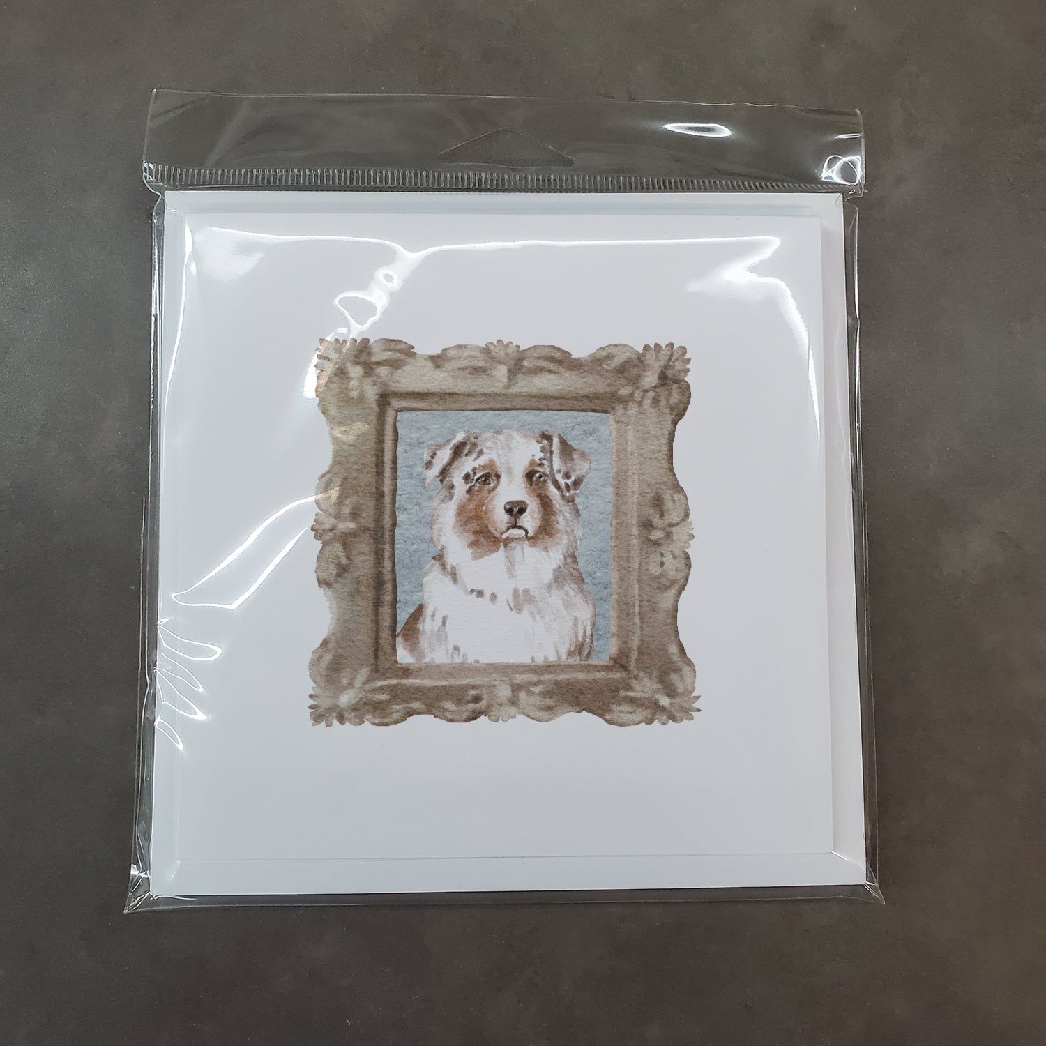 Australian Shepherd Red White Pretty as a Picture Square Greeting Cards and Envelopes Pack of 8 Blank Cards with Envelopes Blank Thank You Note Greeting Cards Stationery
