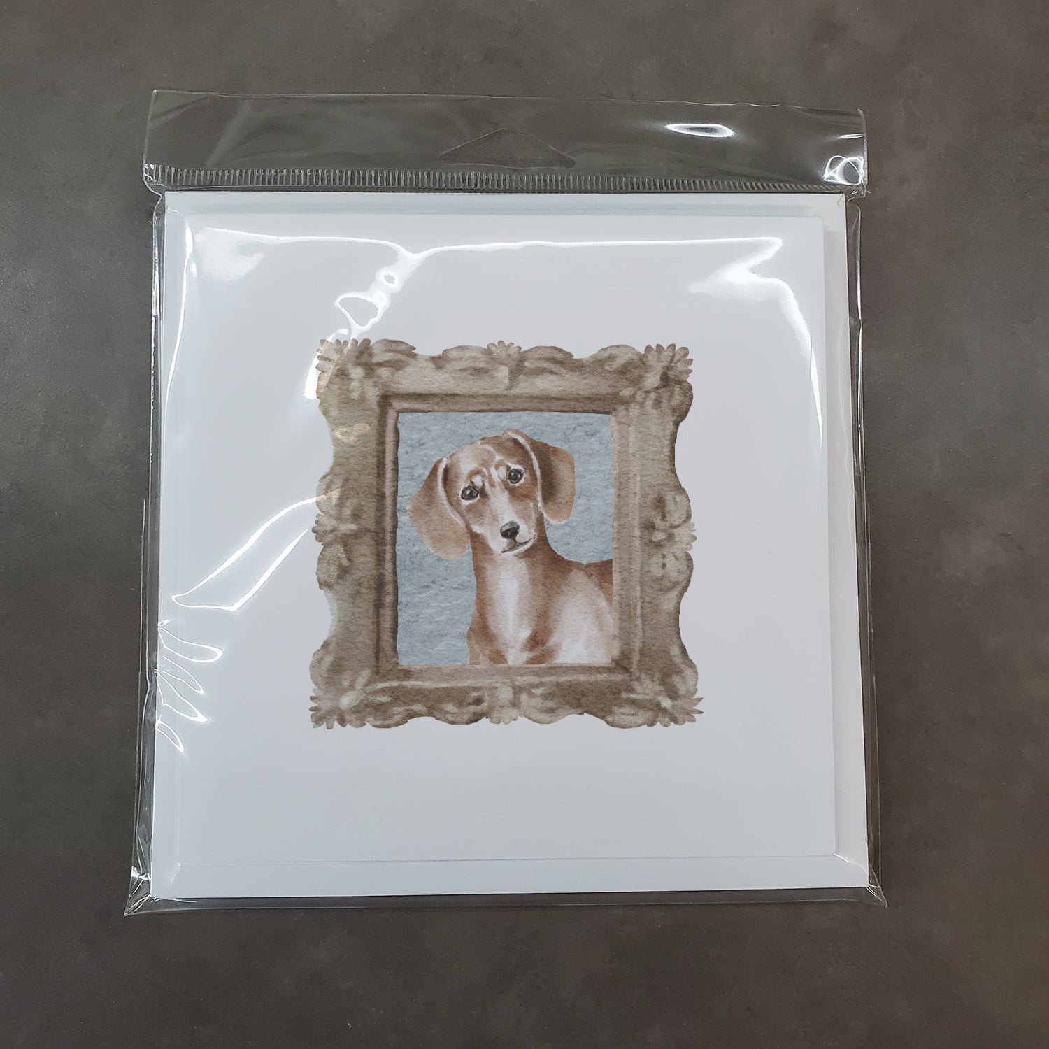 Dachsund Shorthaired Front View Pretty as a Picture Square Greeting Cards and Envelopes Pack of 8 Blank Cards with Envelopes Blank Thank You Note Greeting Cards Stationery