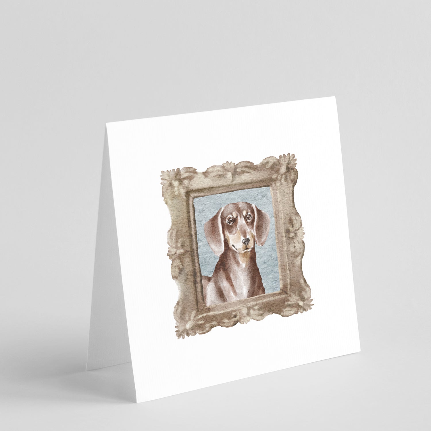 Dachsund Shorthaired Liver Tan Front View Pretty as a Picture Square Greeting Cards and Envelopes Pack of 8 Blank Cards with Envelopes Blank Thank You Note Greeting Cards Stationery