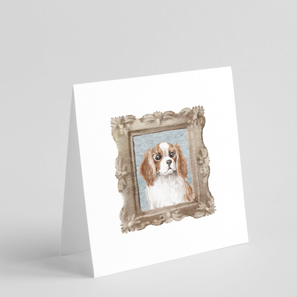 Cavalier King Charles Spaniel Red White Front View 3 Pretty as a Picture Square Greeting Cards and Envelopes Pack of 8 Blank Cards with Envelopes Blank Thank You Note Greeting Cards Stationery