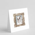 English Bulldog Black White Front View Pretty as a Picture Square Greeting Cards and Envelopes Pack of 8 Blank Cards with Envelopes Blank Thank You Note Greeting Cards Stationery
