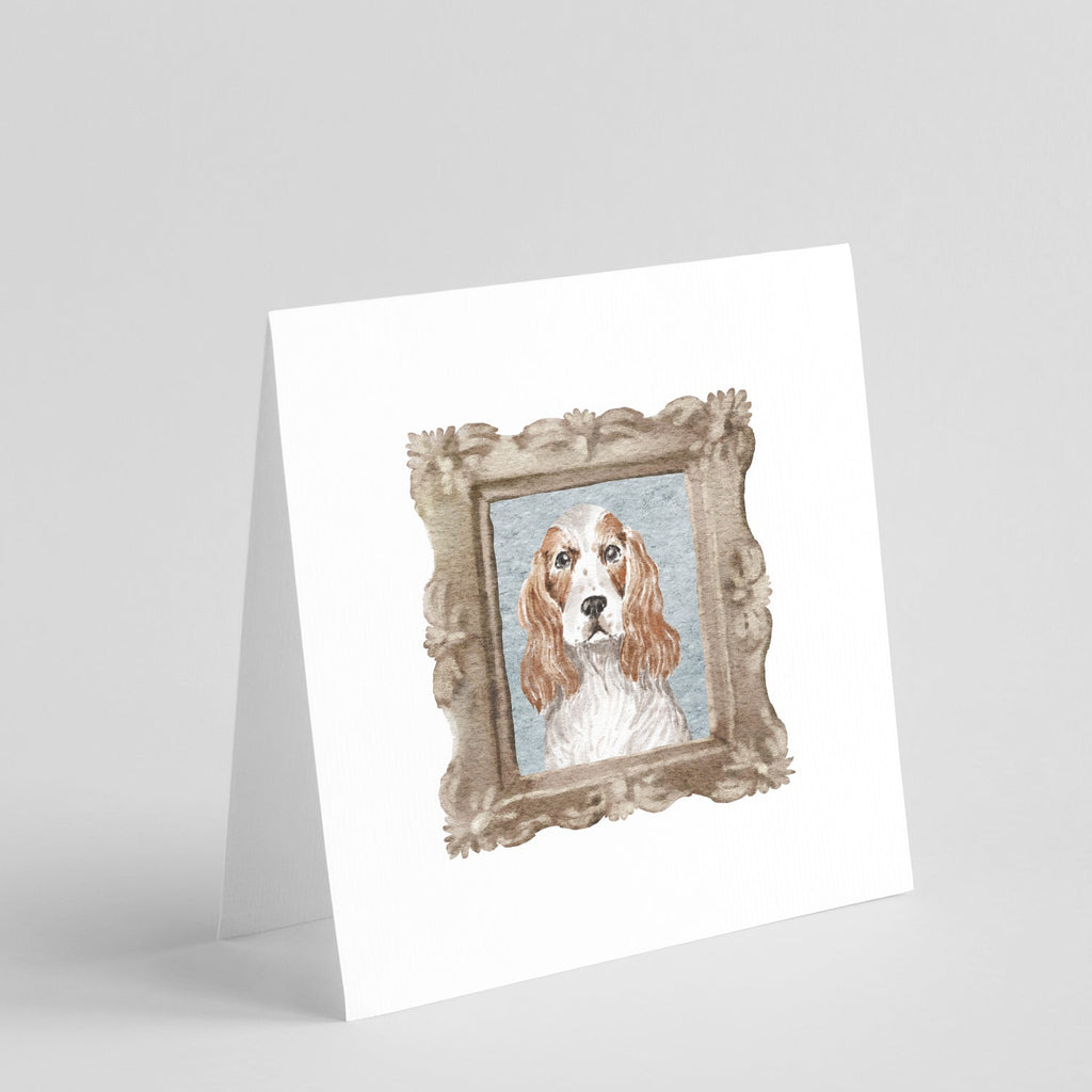 English Cocker Spaniel Red White Front View Pretty as a Picture Square Greeting Cards and Envelopes Pack of 8 Blank Cards with Envelopes Blank Thank You Note Greeting Cards Stationery
