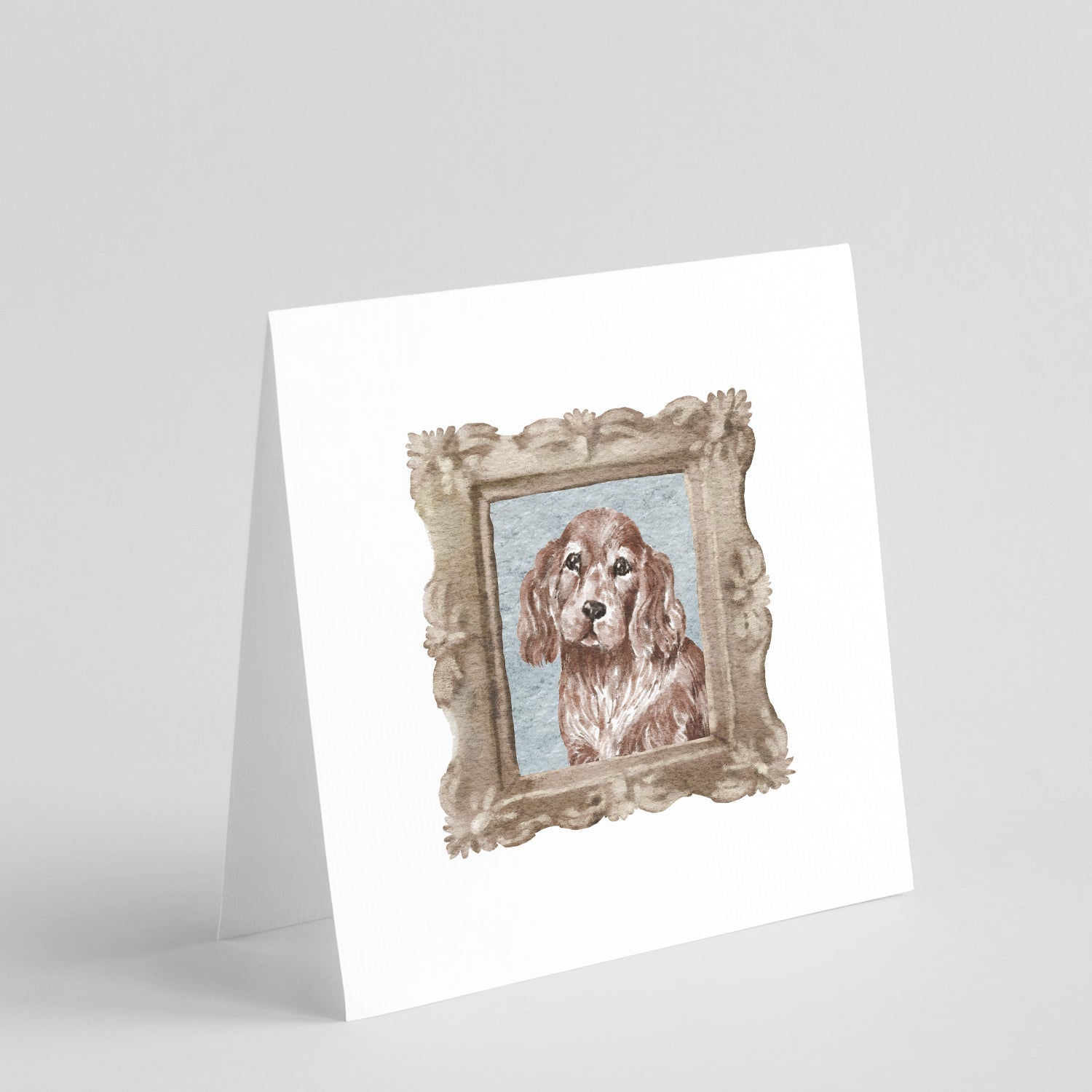 English Cocker Spaniel Red Front View Pretty as a Picture Square Greeting Cards and Envelopes Pack of 8 Blank Cards with Envelopes Blank Thank You Note Greeting Cards Stationery