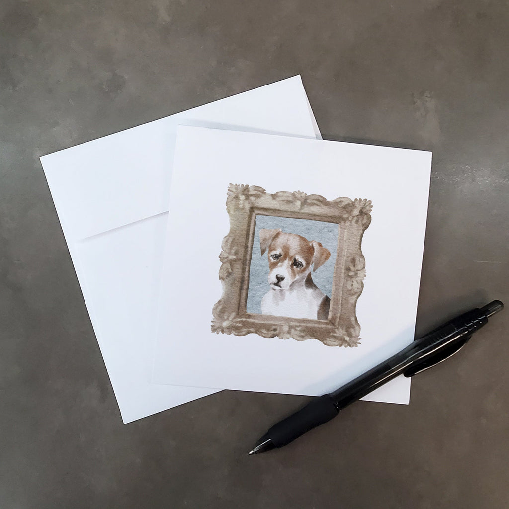 Jack Russell Terrier Tricolor Front View Pretty as a Picture Square Greeting Cards and Envelopes Pack of 8 Blank Cards with Envelopes Blank Thank You Note Greeting Cards Stationery