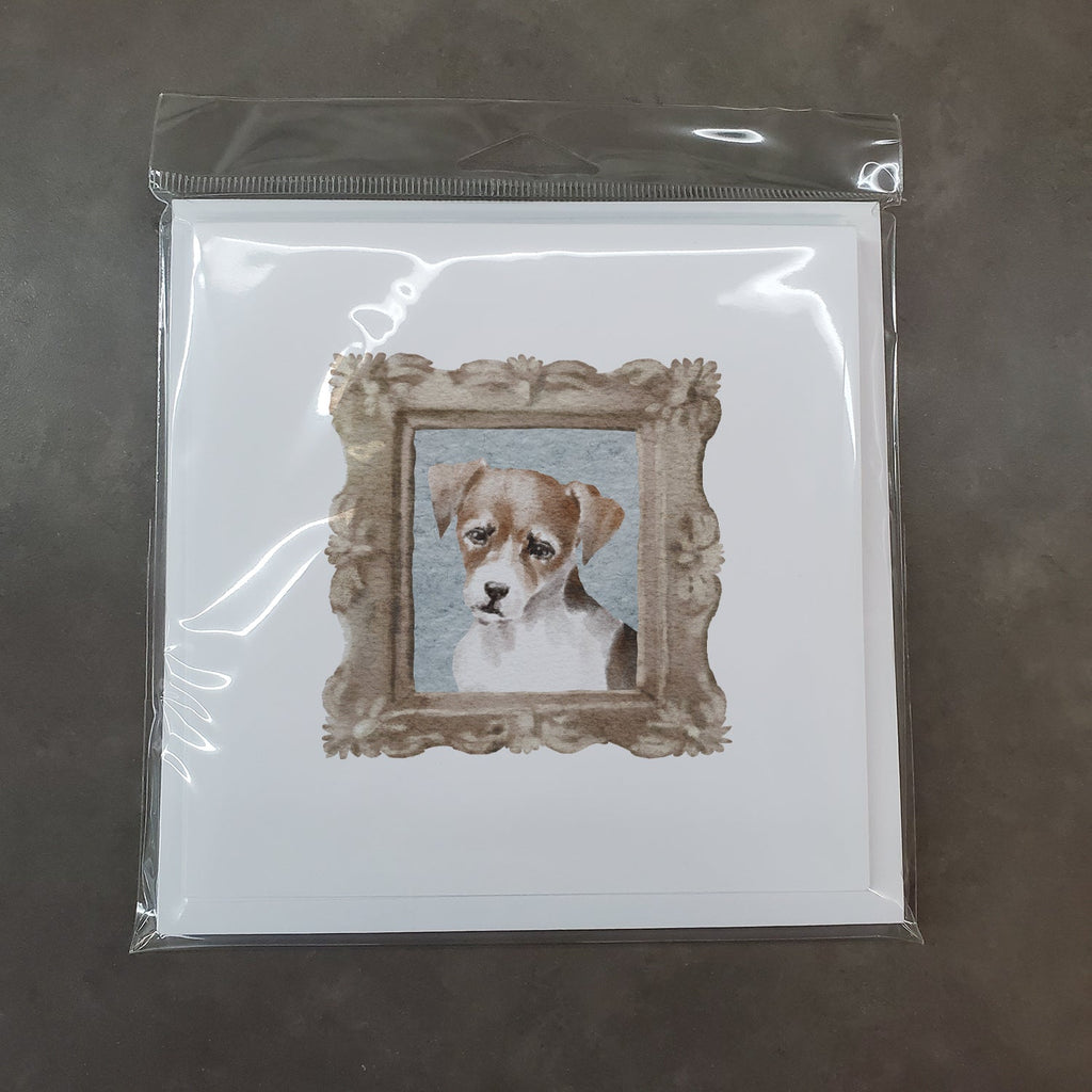 Jack Russell Terrier Tricolor Front View Pretty as a Picture Square Greeting Cards and Envelopes Pack of 8 Blank Cards with Envelopes Blank Thank You Note Greeting Cards Stationery