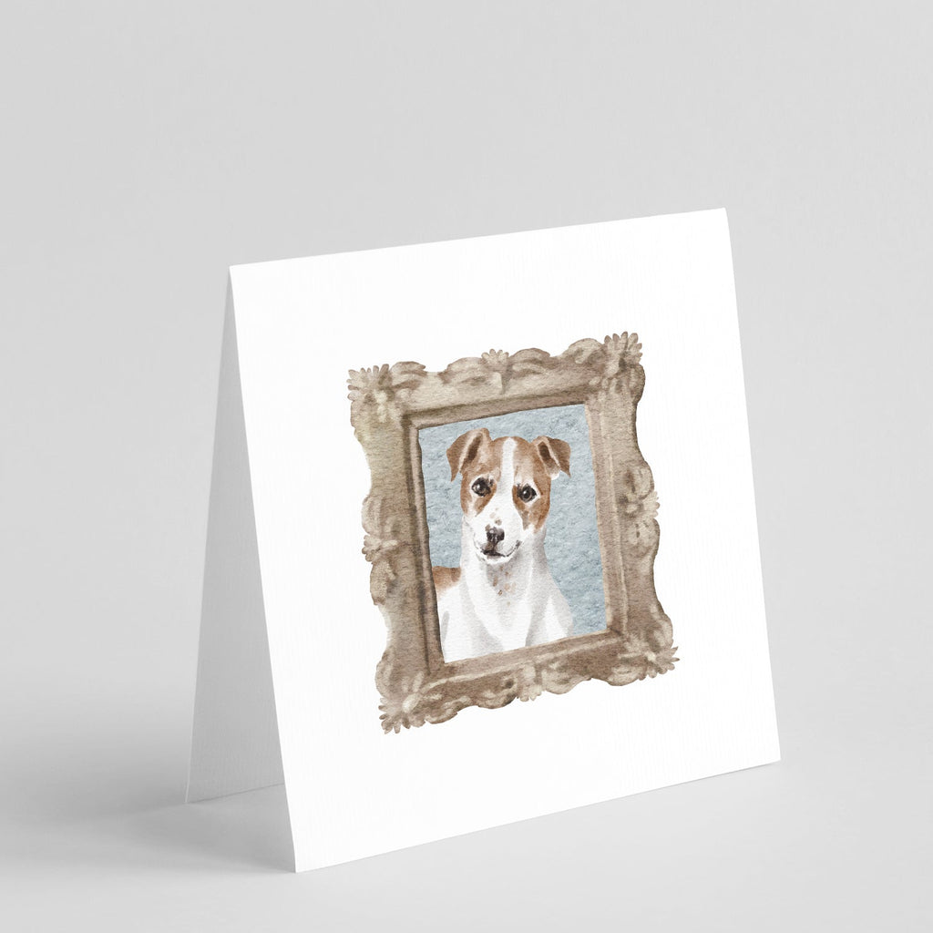 Jack Russell Terrier Red White Front View Pretty as a Picture Square Greeting Cards and Envelopes Pack of 8 Blank Cards with Envelopes Blank Thank You Note Greeting Cards Stationery
