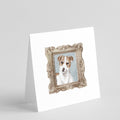 Jack Russell Terrier Red White Front View Pretty as a Picture Square Greeting Cards and Envelopes Pack of 8 Blank Cards with Envelopes Blank Thank You Note Greeting Cards Stationery