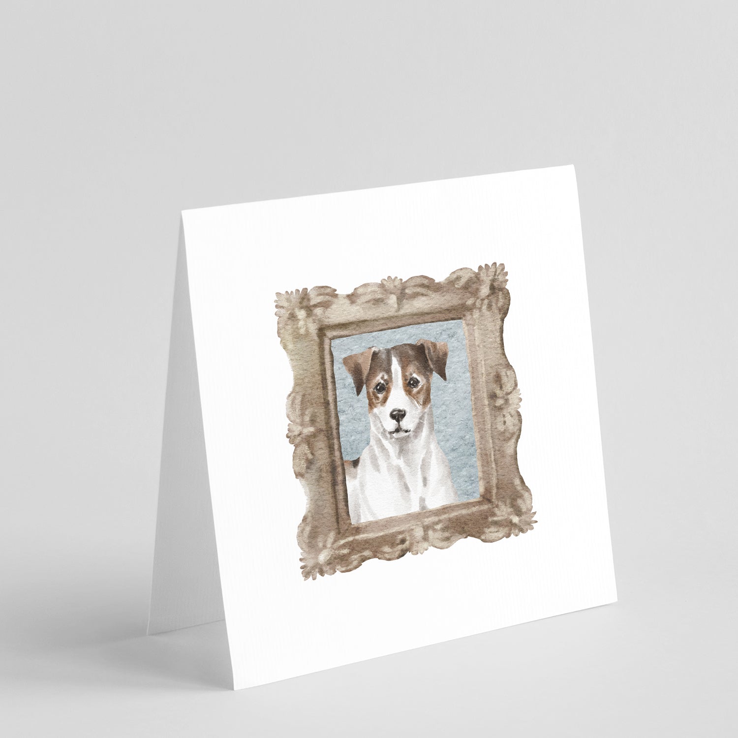 Jack Russell Terrier Tricolor Front View 2 Pretty as a Picture Square Greeting Cards and Envelopes Pack of 8 Blank Cards with Envelopes Blank Thank You Note Greeting Cards Stationery