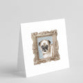 Pug Fawn Puppy 2 Pretty as a Picture Square Greeting Cards and Envelopes Pack of 8 Blank Cards with Envelopes Blank Thank You Note Greeting Cards Stationery