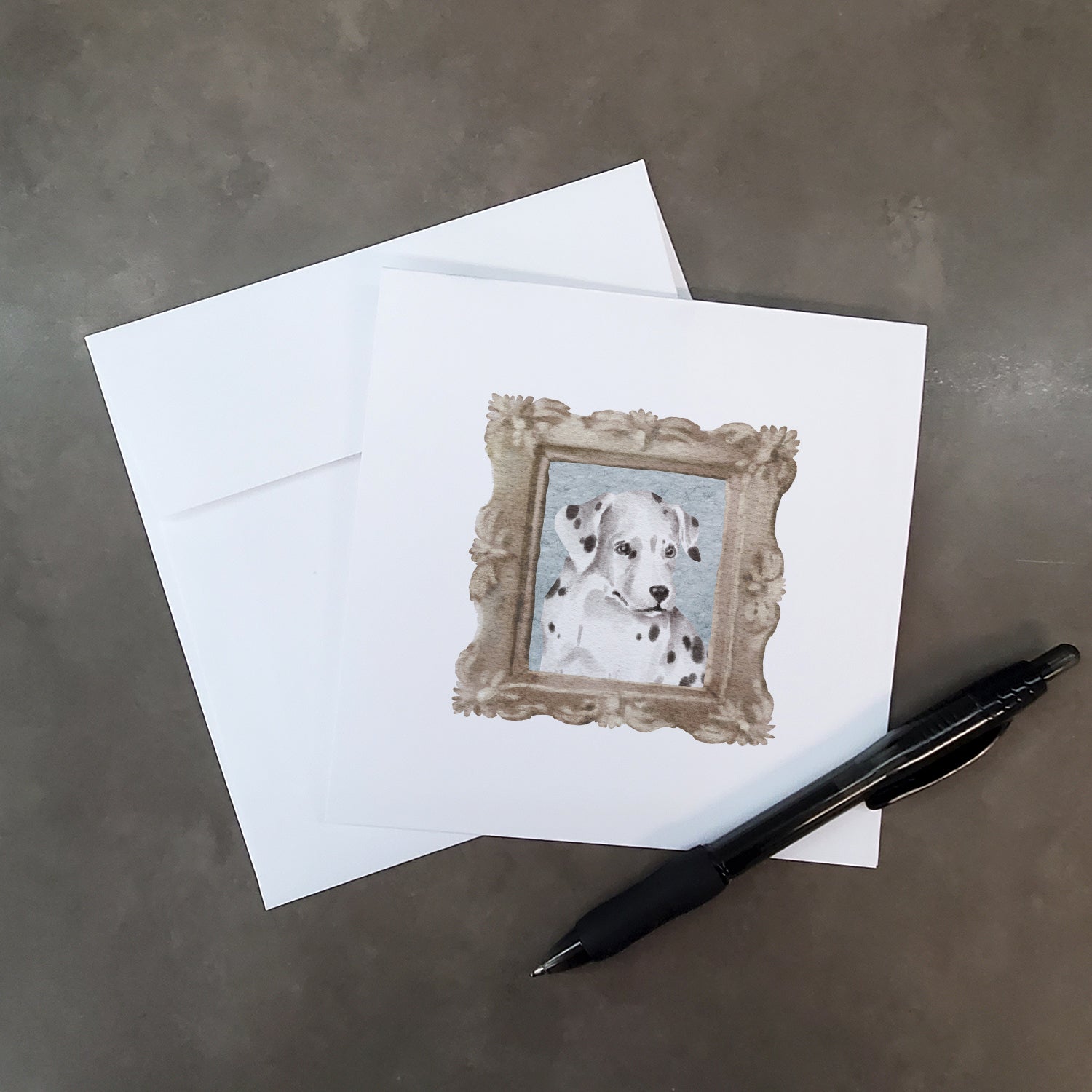Dalmatian Puppy Side View Pretty as a Picture Square Greeting Cards and Envelopes Pack of 8 Blank Cards with Envelopes Blank Thank You Note Greeting Cards Stationery