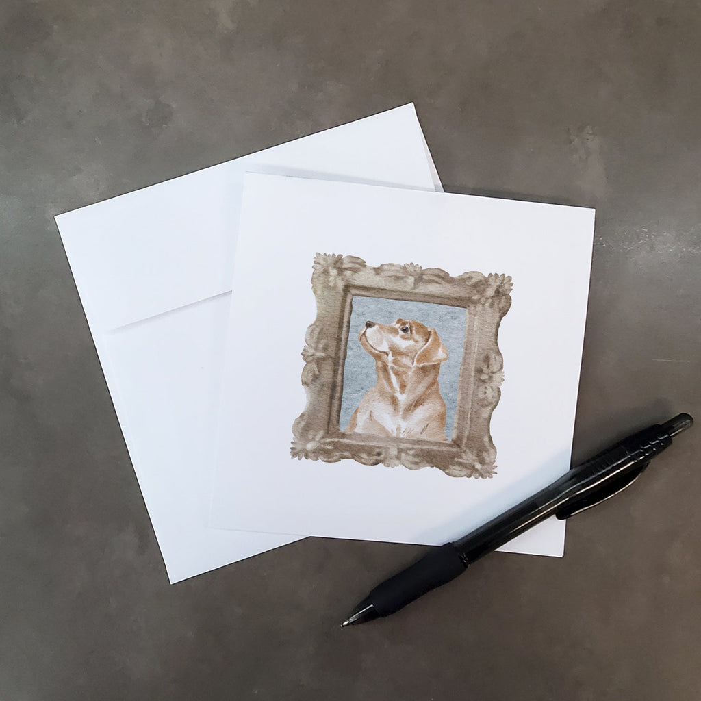 Labrador Retriever Yellow Side View Pretty as a Picture Square Greeting Cards and Envelopes Pack of 8 Blank Cards with Envelopes Blank Thank You Note Greeting Cards Stationery