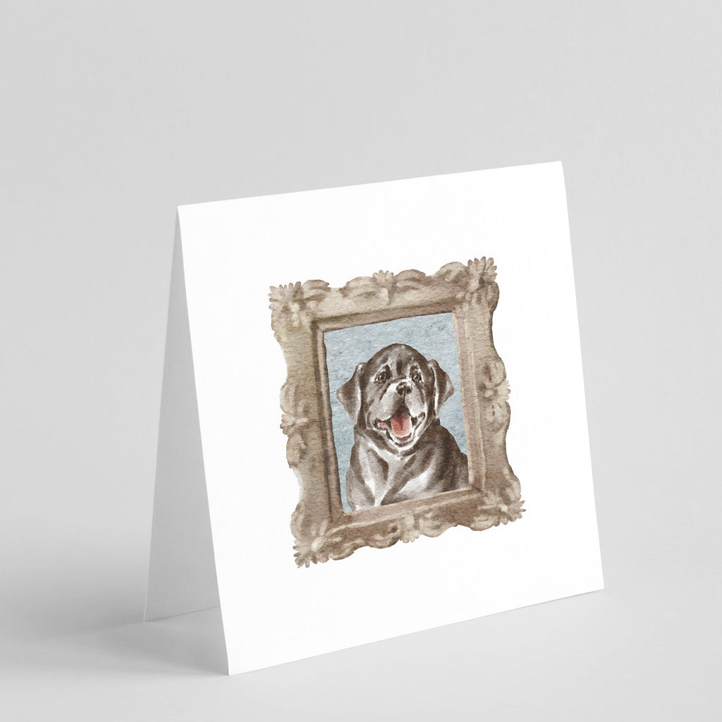 Labrador Retriever Black Puppy Smile Pretty as a Picture Square Greeting Cards and Envelopes Pack of 8 Blank Cards with Envelopes Blank Thank You Note Greeting Cards Stationery