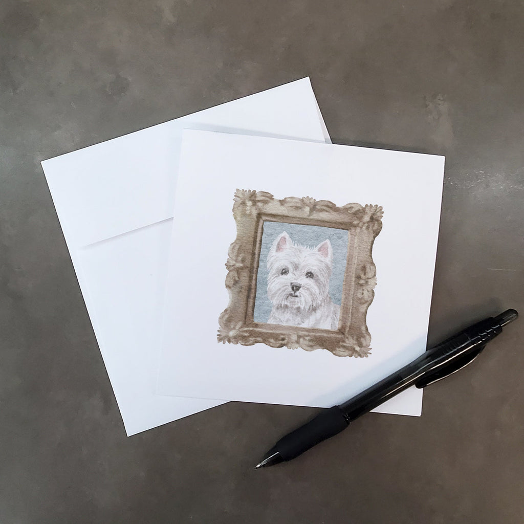 West Highland White Terrier Front View 2 Pretty as a Picture Square Greeting Cards and Envelopes Pack of 8 Blank Cards with Envelopes Blank Thank You Note Greeting Cards Stationery