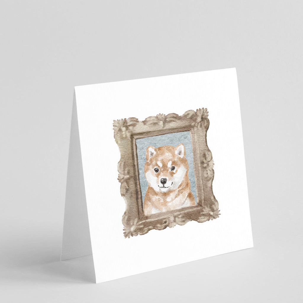 Shiba Inu Red Puppy Pretty as a Picture Square Greeting Cards and Envelopes Pack of 8 Blank Cards with Envelopes Blank Thank You Note Greeting Cards Stationery