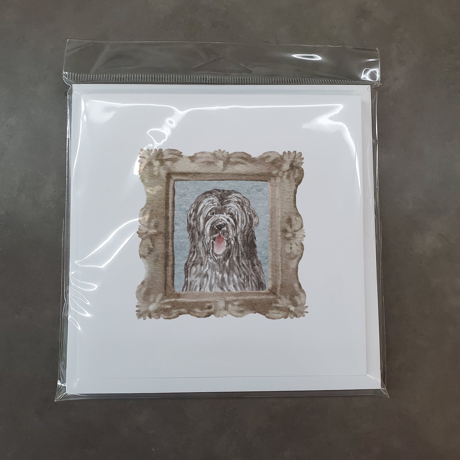 Briard Black Smile Pretty as a Picture Square Greeting Cards and Envelopes Pack of 8 Blank Cards with Envelopes Blank Thank You Note Greeting Cards Stationery