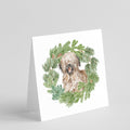 Briard Smiling Christmas Wreath Square Greeting Cards and Envelopes Pack of 8 Blank Cards with Envelopes Blank Thank You Note Greeting Cards Stationery