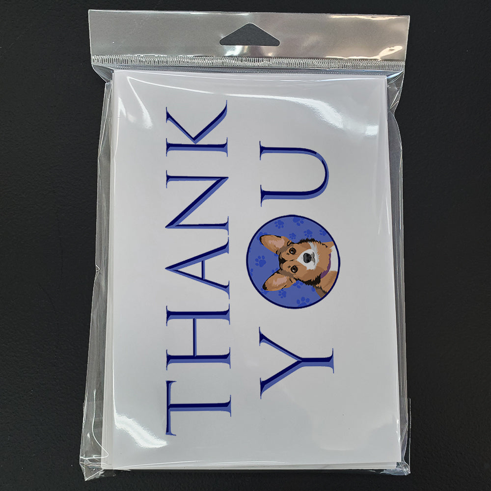 Pembroke Welsh Corgi Sable and White Thank You Greeting Cards Pack of 8 Blank Cards with Envelopes Whimsical A7 Size 5x7