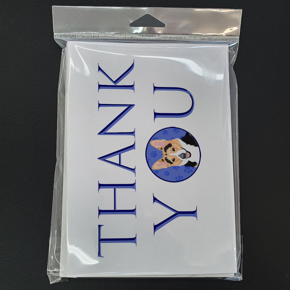 Pembroke Welsh Corgi Tricolor Red-Headed Thank You Greeting Cards Pack of 8 Blank Cards with Envelopes Whimsical A7 Size 5x7