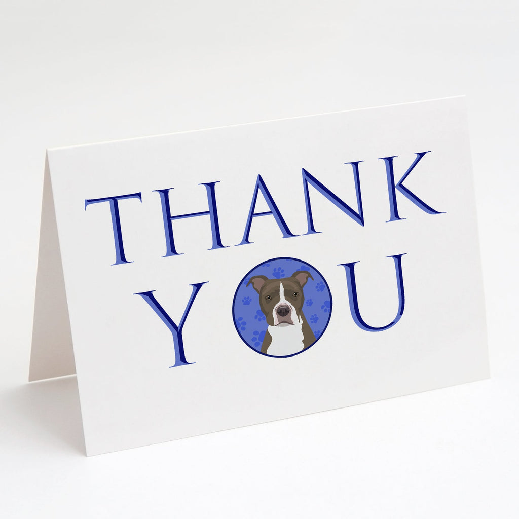 Pit Bull Blue #6 Thank You Greeting Cards Pack of 8 Blank Cards with Envelopes Whimsical A7 Size 5x7