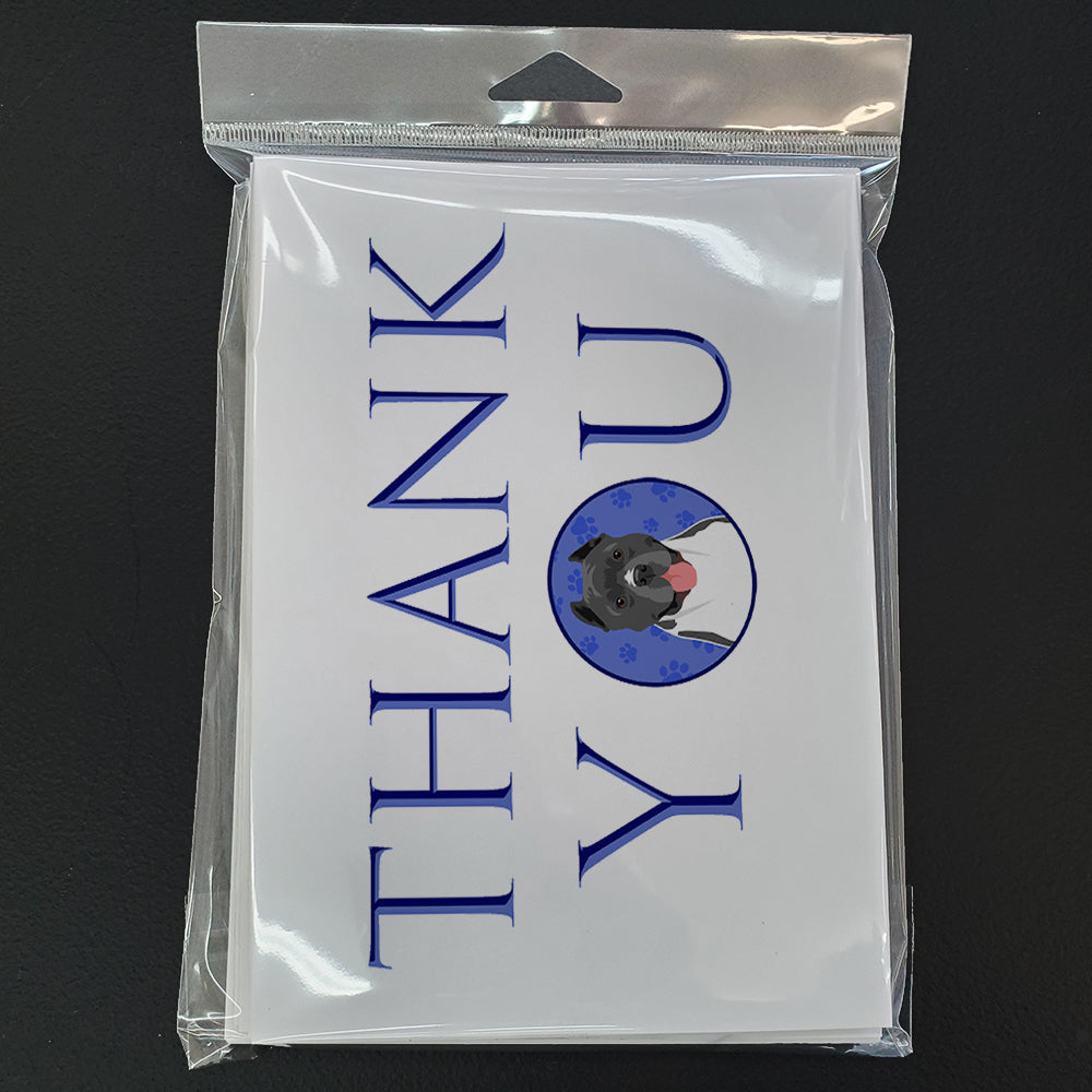 Pit Bull Blue #7 Thank You Greeting Cards Pack of 8 Blank Cards with Envelopes Whimsical A7 Size 5x7