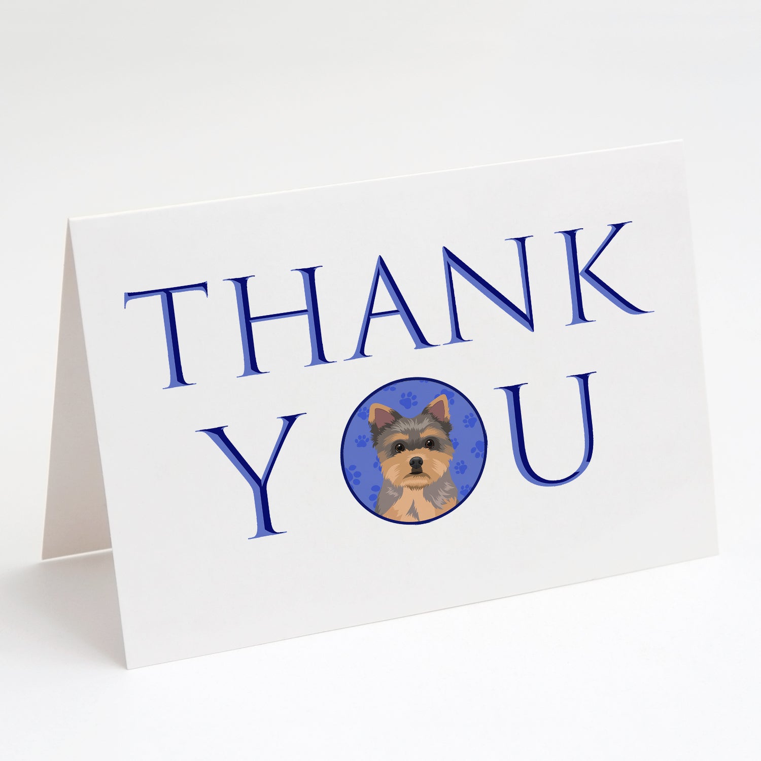 Yorkie Chocolate Puppy Thank You Greeting Cards Pack of 8 Blank Cards with Envelopes Whimsical A7 Size 5x7