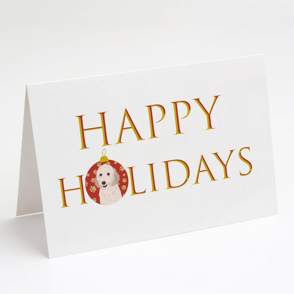 Doodle Cream #1 Happy Holidays Greeting Cards Pack of 8 Blank Cards with Envelopes Whimsical A7 Size 5x7