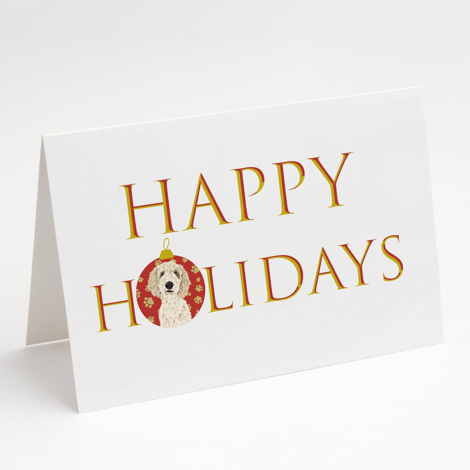 Doodle Cream #7 Happy Holidays Greeting Cards Pack of 8 Blank Cards with Envelopes Whimsical A7 Size 5x7