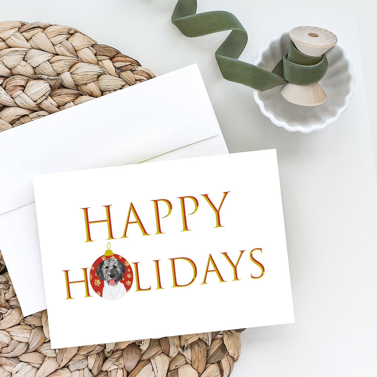 Doodle Silver #3 Happy Holidays Greeting Cards Pack of 8 Blank Cards with Envelopes Whimsical A7 Size 5x7