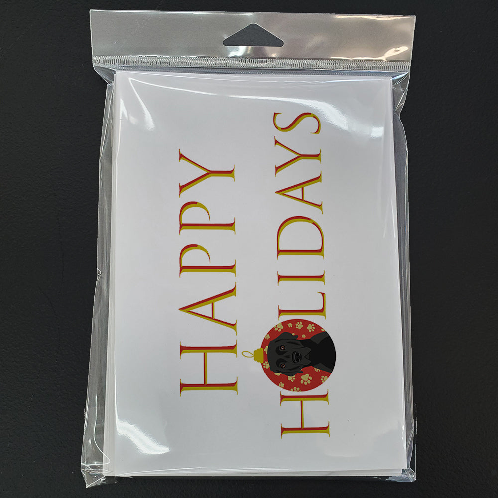Labrador Retriever Black #2 Happy Holidays Greeting Cards Pack of 8 Blank Cards with Envelopes Whimsical A7 Size 5x7