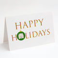 American Eskimo - Dog Face Happy Holidays Christmas Greeting Cards Pack of 8 Blank Cards with Envelopes Whimsical A7 Size 5x7