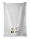 Cyprus Poodle - Dog Face Happy Holidays Christmas Kitchen Towel Set of 2 White Dish Towels Decorative Bathroom Hand towel for Hand, Face, Hair, Yoga, Tea, Dishcloth, 19 X 28", White