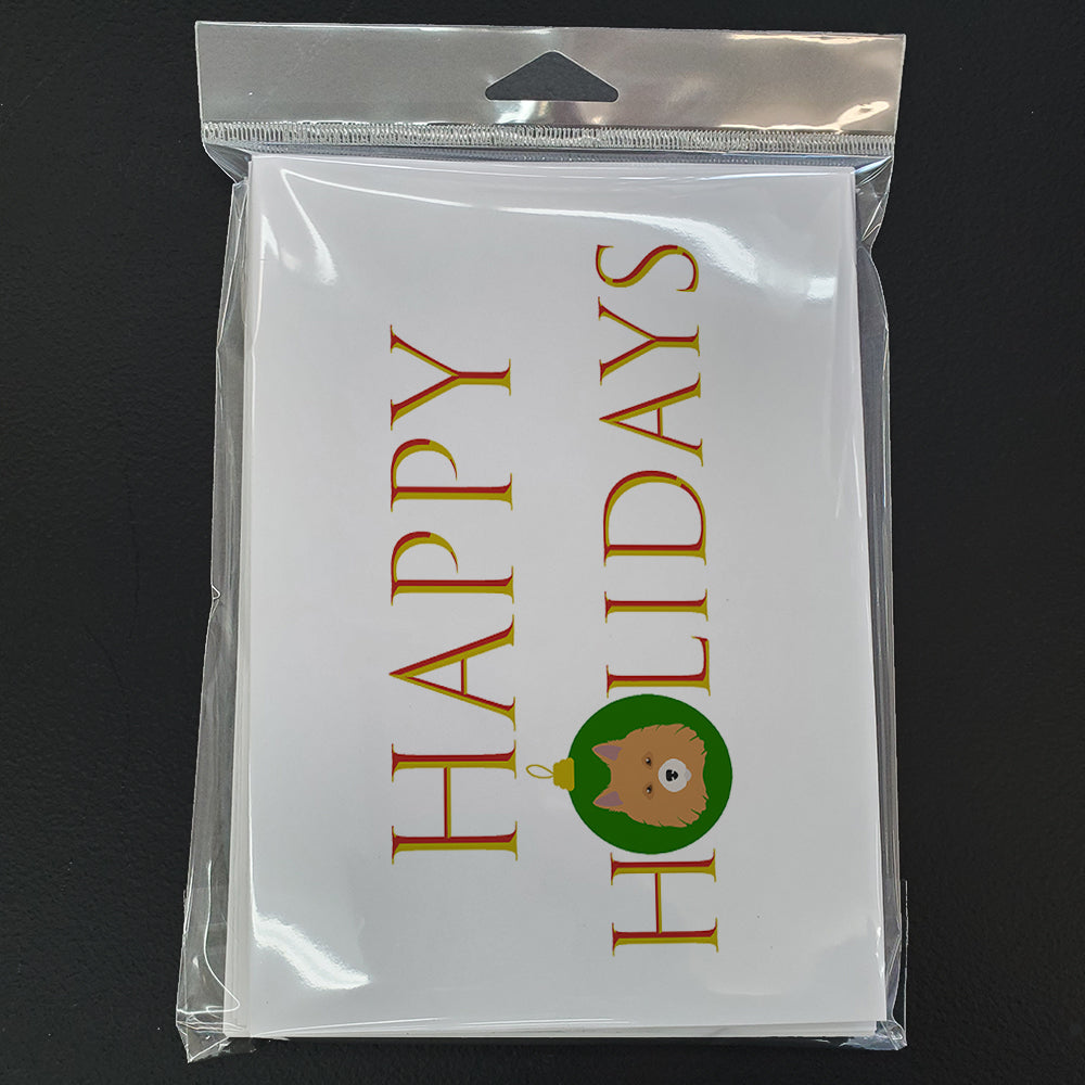 Elo Dog - Dog Face Happy Holidays Christmas Greeting Cards Pack of 8 Blank Cards with Envelopes Whimsical A7 Size 5x7