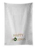 Bichon Frisé #2 Happy Holidays Kitchen Towel Set of 2 White Dish Towels Decorative Bathroom Hand towel for Hand, Face, Hair, Yoga, Tea, Dishcloth, 19 X 28", White