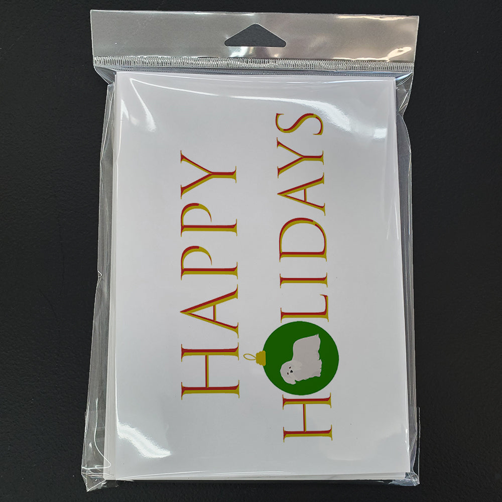Coton de Tulear #2 Happy Holidays Greeting Cards Pack of 8 Blank Cards with Envelopes Whimsical A7 Size 5x7