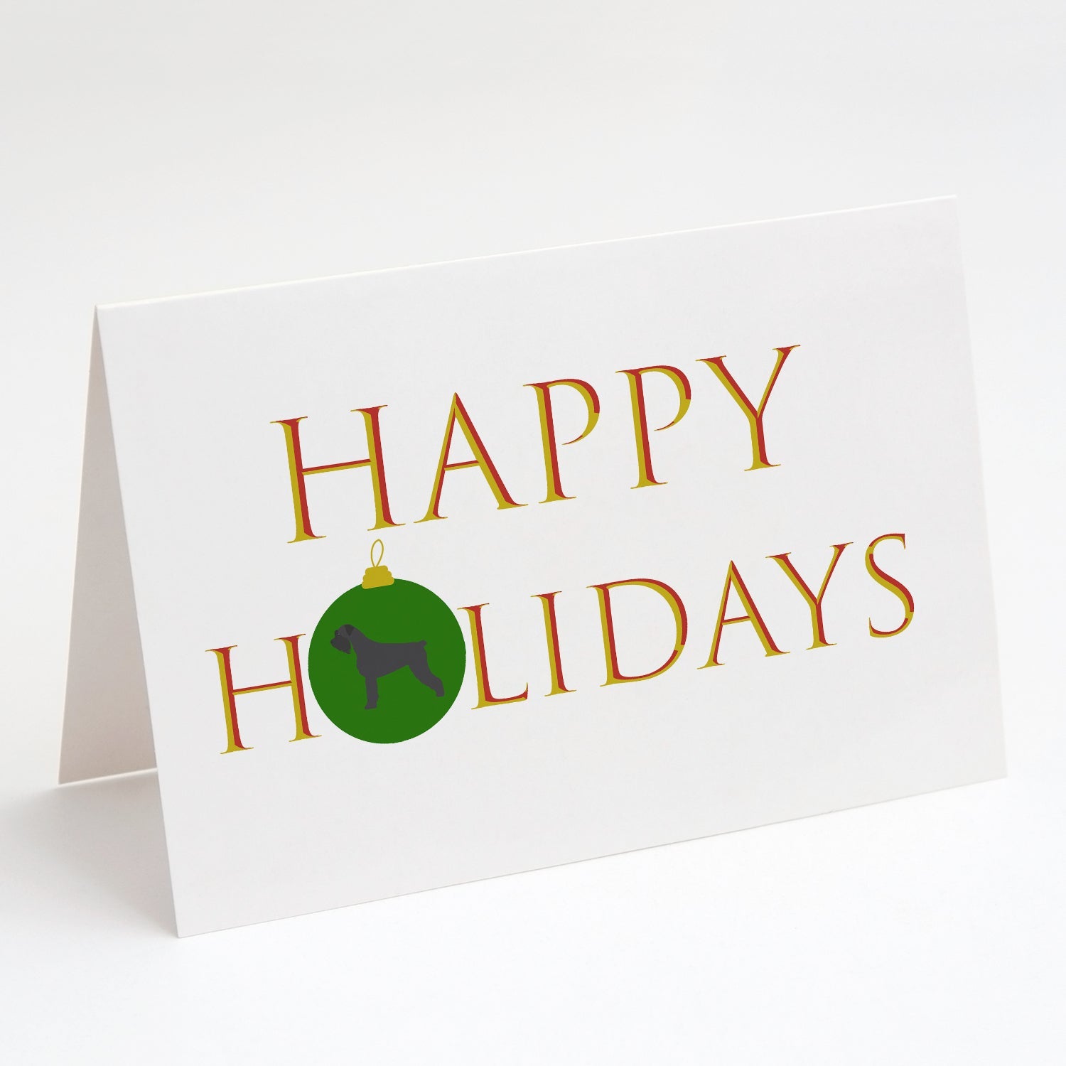 Giant Schnauzer  Happy Holidays Greeting Cards Pack of 8 Blank Cards with Envelopes Whimsical A7 Size 5x7