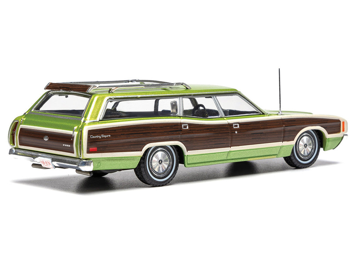 1972 Ford LTD Country Squire Wagon Green Metallic with Woodgrain Sides 1/43 Diecast Model by IXO Models