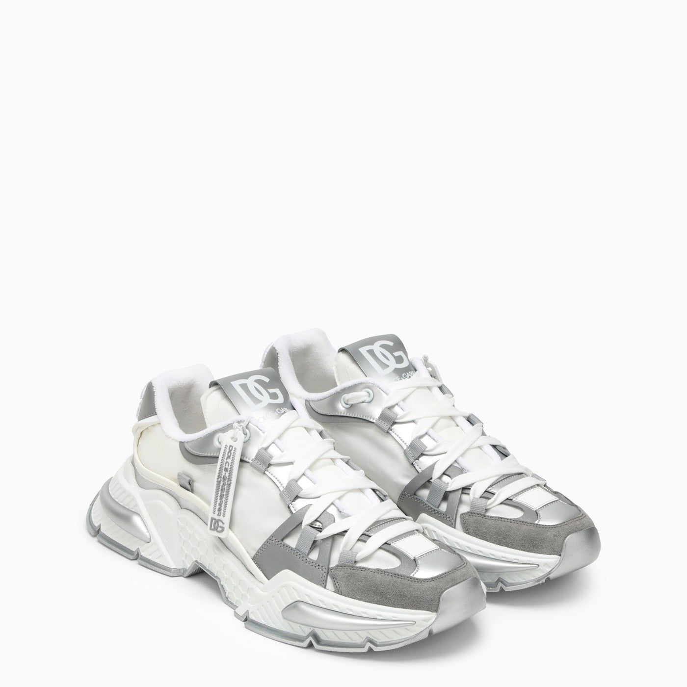Dolce&Gabbana Air Master Silver/White Fabric Sneaker