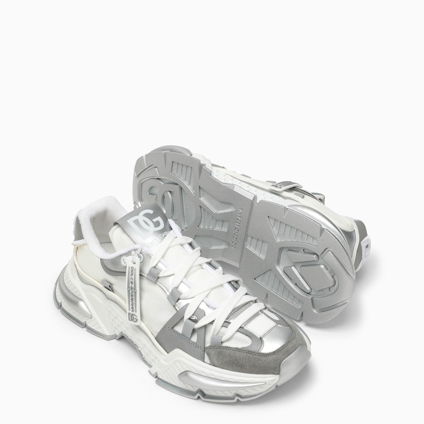 Dolce&Gabbana Air Master Silver/White Fabric Sneaker