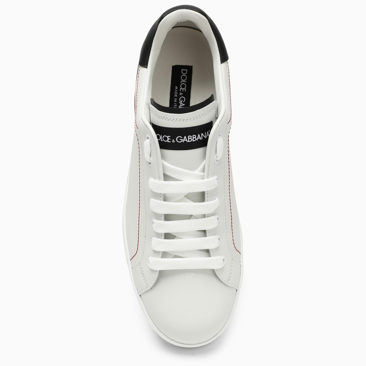 Dolce & Gabbana Portofino White/Black Leather Trainer
